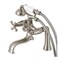 Kingston Brass KS228SN Deck Mount Clawfoot Tub Faucet with Hand Shower, Brushed Nickel KS228SN - alternate 1